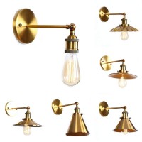 Ganeep Vintage Industrial 1-Lights Wall Sconce Lights Wandlamp Retro Gold Adjustable Iron Wall Lamp 110V-240V E27 Indoor Bedroom Bathroom Balcony Bar Aisle Lamp (Size : D)