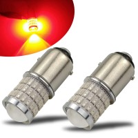 Ibrightstar Newest 9-30V Flashing Strobe Blinking Brake Lights 1157 2057 2357 7528 Bay15D Led Bulbs With Projector Replacement For Tail Brake Stop Lights, Brilliant Red