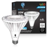 Bluex Par38 Led High-Power Bulb - 32W (250 Watt Equivalent) 3300 Lumens E26 Base 5000K Super Bright All Weather Flood Spot Light Night Chaser - Use For Security Bulb - For Backyard, Garage, Porch