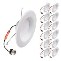 Ostwin (12 Pack) Led Recessed Lighting 5/6 Inch, Baffle Trim, Dimmable Led Ceiling Lights, 15W (120W Replacement) 1100 Lm, 3000K (Warm White) Wet Rated, Round Led Downlight, Retrofit Installation, Etl