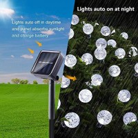 Toodour Solar String Lights 50 Led 29.5Ft Solar Patio Lights With 8 Modes, Waterproof Crystal Ball String Lights For Patio, Lawn, Party, Wedding, Garden, Easter Decorations (White)