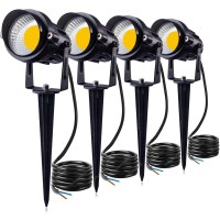 Sunvie 12W Led Landscape Lighting Low Voltage Acdc 12V Waterproof Garden Pathway Lights Super Warm White 900Lm Walls Trees