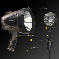 Goodsmann Spotlight Hunting Camo Portable Handheld Spotlights 1500 Lumen Realtree Xtra Halogen Boat Corded 12V Plug-In Spot Light Outdoor With Oxford Bag Tactic Pro H102-01