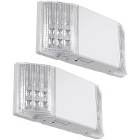 Torchstar Led Emergency Lighting, Commercial Emergency Lights With Battery Backup, Ul Listed, Two Heads, Ac 120/277V, Hardwired Emergency Exit Light Fixture For Business, Home Power Failure, Pack Of 2