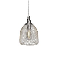 Plexus Pendant Shown In Brushed Nickel Finish With Clear Antique Led Bulb