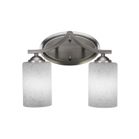 Zilo 2 Light Bath Bar Shown In Graphite Finish With 3.5 White Muslin Glass