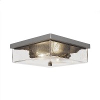 Nouvelle 2 Light Flush Mount Shown In Graphite Finish With 13 Clear Bubble Glass