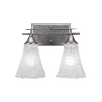 Uptowne 2 Light Bath Bar Shown In Aged Silver Finish With 5.5