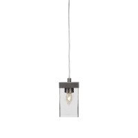 Nouvelle Cord Mini Pendant Shown In Graphite Finish With 4 Clear Bubble Glass