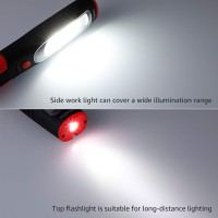 Torchstar Led Work Light, Portable Rechargeable Flashlight, Dual Magnetic Bases & Hanging Hooks, Ul-Listed Power Supply, Usb Charging Port