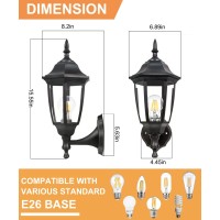 Fudesy Outdoor Wall Porch Lights, Exterior Waterproof Wall Sconce Light Fixture, Black Plastic Wall Lantern Wall Mount Lighting For Front Door, Garage, Patio, Fds341B2 (Bulb Included)