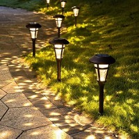 Gigalumi Bright Solar Outdoor Lights Decorative 6 Pack, Solar Pathway Garden Lights Auto On/Off, Solar Lights Outdoor Waterproof Bronze Finished, Driveway Lights Led Landscape Lighting For Lawn Yard