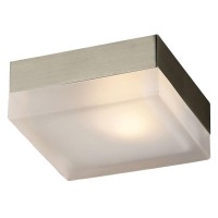 1 Light Flush Mount With Satin Nickel Finish