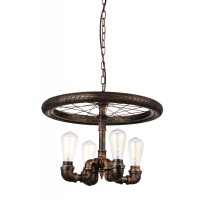 4 Light Up Chandelier With Blackened Copper Finish