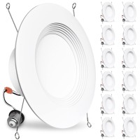 Bbounder 12 Pack 5/6 Inch Led Recessed Downlight, Baffle Trim, Dimmable, 12.5W=100W, 5000K Daylight, 950 Lm, Damp Rated, Simple Retrofit Installation -No Flicker