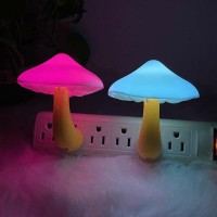 Utlk 2 Pack Plugin Led Mushroom Night Light Lamp With Dusk To Dawn Sensor Plug In Led Bed Cute Mushroom Nightlight Night Lamp