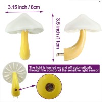 Utlk 2 Pack Plugin Led Mushroom Night Light Lamp With Dusk To Dawn Sensor Plug In Led Bed Cute Mushroom Nightlight Night Lamp