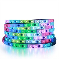 Alitove Ws2811 Addressable Rgb Led Strip 12V Programmable Led Pixel Strip Lights 16.4Ft 300 Leds Dream Color Digital Led Flexible Rope Light Waterproof Ip65 With 3M Vhb Heavy Duty Self-Adhesive Back