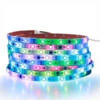 Alitove Ws2811 Led Strip Rgb Addressable Led Rope Light 12V 5M 150 Leds Dream Color Programmable Digital Led Pixel Lights Waterproof Ip65 With 3M Vhb Heavy Duty Self-Adhesive Back For Raspberry Pi Diy