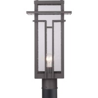 Progress Lighting Boxwood Collection 1-Light Clear Seeded Glass Craftsman Outdoor Post Lantern Light Antique Bronze