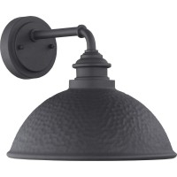 Progress Lighting Englewood Collection 1-Light Farmhouse Outdoor Medium Wall Lantern Light Textured Black, 10.38X12.00X12.00