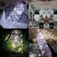 Tingmiao Cool White Fairy String Lights Battery Operated Firefly Lights Led Starry Lights 7.2Ft 20 Leds Silvery Copper Wire For Christmas Diy Decoration Wedding Party (6 Pack)