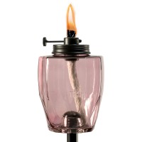 Tiki Brand Adjustable Flame Tiki Torch Glass Pink - Outdoor Decorative Lighting For Patio, Backyard, Lawn, 64 In, 1118019,Red