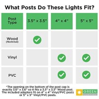 Greenlighting Modern Solar Post Cap Lights Fits 4X4 Wood, 5X5 Pcv/Vinyl Outdoor Solar Powered Fence Post Cap Light, Landscaping, Deck, Garden- Bright Led, Waterproof White 12 Pack