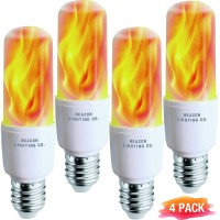 Flickering Led Flame Light Bulbs E26 Led Bulb With Gravity Sensor Flame Bulb For Home Hotel Bar Party Decoration - 4 Pack