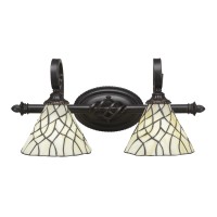 Elegante 2 Light Bath Bar Shown In Dark Granite Finish With 7 Sandhill Art Glass