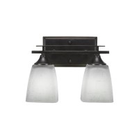 Uptowne 2 Light Bath Bar Shown In Dark Granite Finish With 4.5 White Muslin Glass