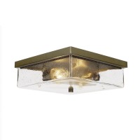 Nouvelle 2 Light Flush Mount Shown In New Age Brass Finish With 13 Clear Bubble Glass