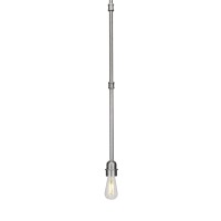 Vintage Stem Mini Pendant With Hang Straight Swivel Shown In Aged Silver Finish With Clear Antique Led Bulb