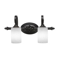 Elegante 2 Light Bath Bar Shown In Dark Granite Finish With 4 White Muslin Glass