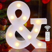 Elnsivo Led Letter Lights Sign Marquee Light Up Letters With Remote, Alphabet Lighted Letters Sign Battery Powered For Night Light Wedding Birthday Party Girls Home Christmas Wall Decorations- &