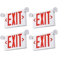 Torchstar Red Led Exit Sign With Emergency Lights Ul 924 Emergency Exit Light With Battery Backup Adjustable Heads Fire Exit