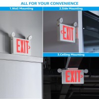 Torchstar Red Led Exit Sign With Emergency Lights Ul 924 Emergency Exit Light With Battery Backup Adjustable Heads Fire Exit