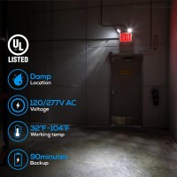 Torchstar Red Led Exit Sign With Emergency Lights Ul 924 Emergency Exit Light With Battery Backup Adjustable Heads Fire Exit