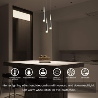 Bewamf Led Mini Pendant Light,Brushed Silver Finished With Acrylic Shade Led Cone Modern Pendant Lighting For Kitchen Island Dining Room Bar,Warm White 3000K,9W,1-Pack