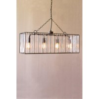 Rectangle Pendant Light With Glass Chimes