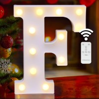 Elnsivo Led Letter Lights Sign Marquee Light Up Letters With Remote, Alphabet Lighted Letters Sign Battery Powered For Night Light Wedding Birthday Party Girls Home Christmas Wall Decorations- F