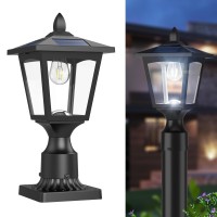 Greluna Solar Post Lights Outdoor, Solar Lamp Post Lights For Pathway, Driveway, Front/Back Door, Pack 1