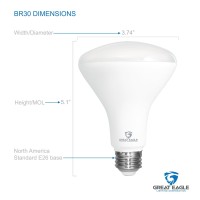 Great Eagle Lighting Corporation Br30 Led Bulb 11W 75W Equivalent 850 Lumens 2700K Warm White Color For Recessed Can Use