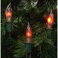 10Ft Flickering Amber Flame C18 Religion Lights Christmas Lights Decor Party Room Garden Docor 1 Watt 120 Volt Green