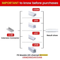 Muzata 10Pack Extension Connectors For U1Sw U101 U107 U108 U-Shape Aluminum Led Channel, The Aluminum Channels Can Be Connected Seamless As Longer Lighting Project Lcb1, Series La1