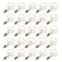 Romasaty G40 Frosted Outdoor Globe Replacement Bulbs Edison Style Glass Bulbs -Ul Listed For Indoor/Outdoor, 5 Watts /110 Volts/E12 Base 25 Pack Frosted White Bulbs