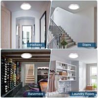 Youtob Led Flush Mount Ceiling Light 15W 100 Watt Equivalent 1200Lm Brushed Silver Round Lighting Fixture For Closets Kitchen