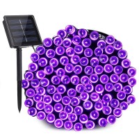 Toodour Solar String Lights, 72Ft 200 Led 8 Modes Outdoor String Lights, Waterproof Solar Fairy Lights For Garden, Patio, Fence, Holiday, Party, Balcony Decorations (Purple)