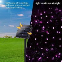 Toodour Solar String Lights, 72Ft 200 Led 8 Modes Outdoor String Lights, Waterproof Solar Fairy Lights For Garden, Patio, Fence, Holiday, Party, Balcony Decorations (Purple)