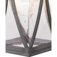 Progress Lighting Abbott Collection 1-Light Clear Seeded Glass Craftsman Outdoor Small Wall Lantern Light Antique Pewter, Gray, 12.25X6.25X6.25